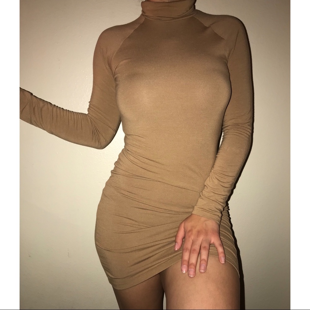 Turtle neck fitted dress